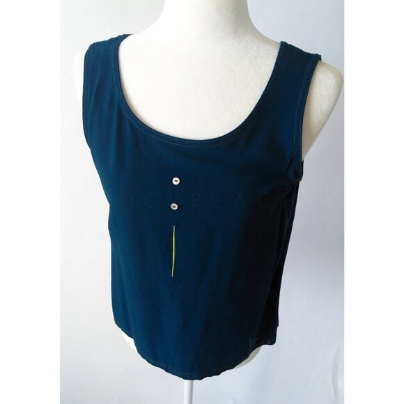 Nino Wong Tank Top Small Vintage Preppy Coastal Grandma Lagenlook Minimalist 90s - Picture 10 of 11